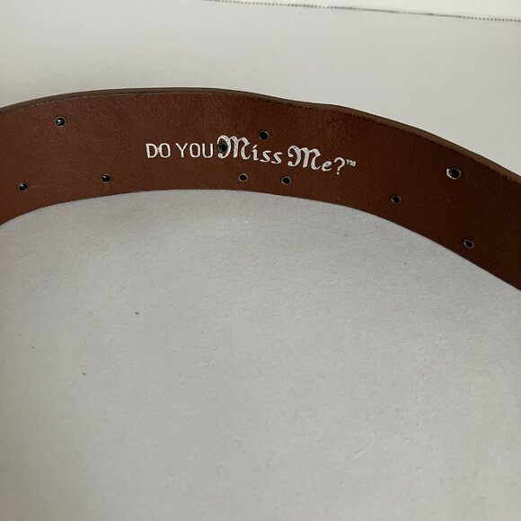 Miss Me Belt Size X Large Brown Leather Rhinestone Studded Buckle Belt Y2K. - Picture 2 of 13